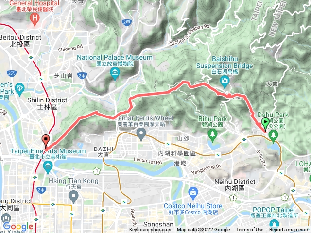 捷運大湖公園-大溝溪-碧山巖-忠義山-文間山-捷運劍潭