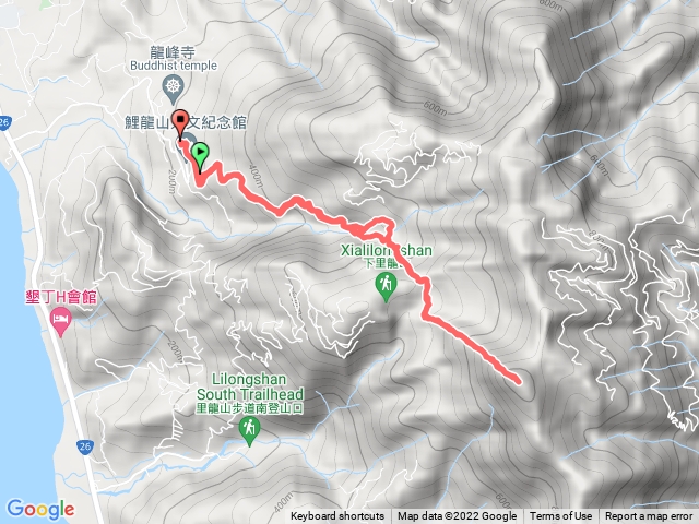 里龍山北登山口起登