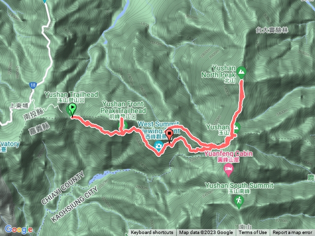 玉山前峰、西峰、北峰、主峰