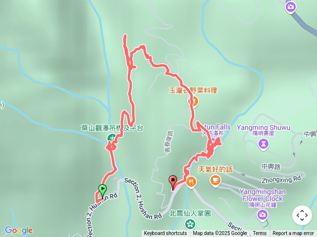 圳內-十八水圳步道-草山觀瀑吊橋-猴崁圳古道-青春嶺步道-大屯瀑布-陽明山後門