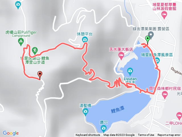 埔里鯉魚潭停車場起上虎頭山