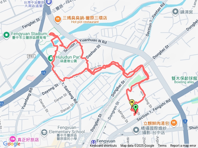 114/9/14-豐原（5）東仁街（翁明公園）/東北街163巷/大順街8巷/三豐路/圓環北路二段（葫蘆墩公園）-大順街81巷/三豐路一段142巷/大順街8巷…直興街O回
