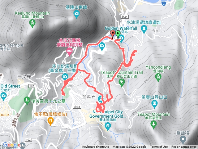 黃金瀑布-無言山丘-本山六坑-南隧道口-廢煙道-六坑索道-祈堂老街-山尖古道