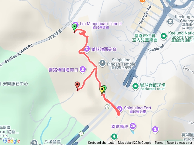 劉銘傳隧道北口～獅球嶺砲台步道～劉銘傳隧道南口