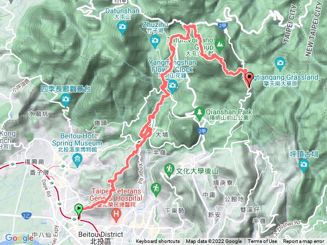 唭哩岸站到七星山冷水坑