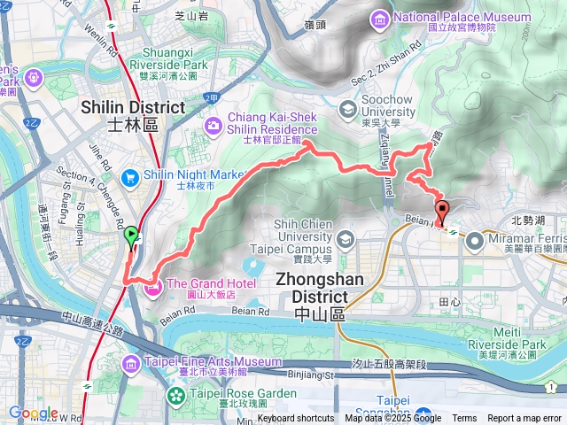 捷運劍潭站到大直美麗華（捷運劍南路站）預覽圖