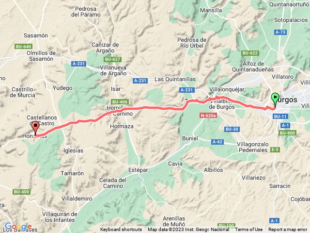 Burgos到 hontanas 
