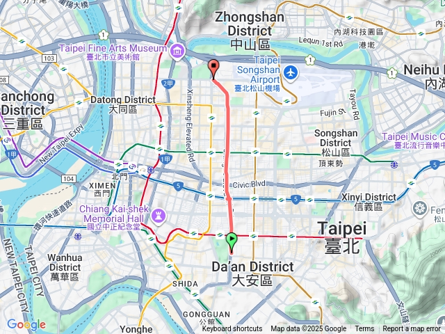 (騎Ubike)建國南路二段(北市立圖書總館)到建國北路三段