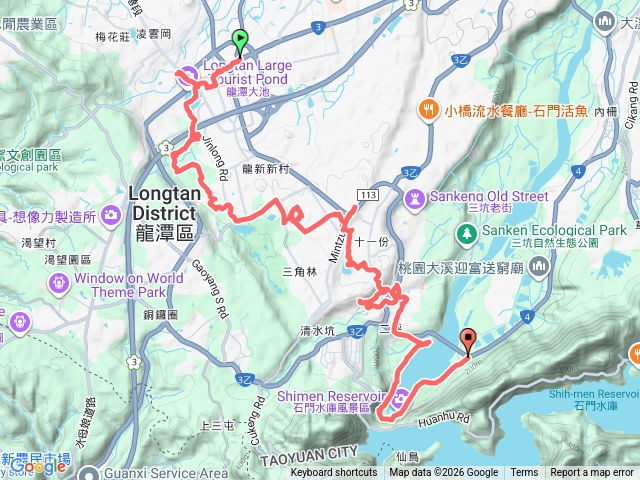 20251229龍潭大池自行車道-三林自行車道-名人棒球堂飯店-石門大草坪-林埤古道-石門水庫
