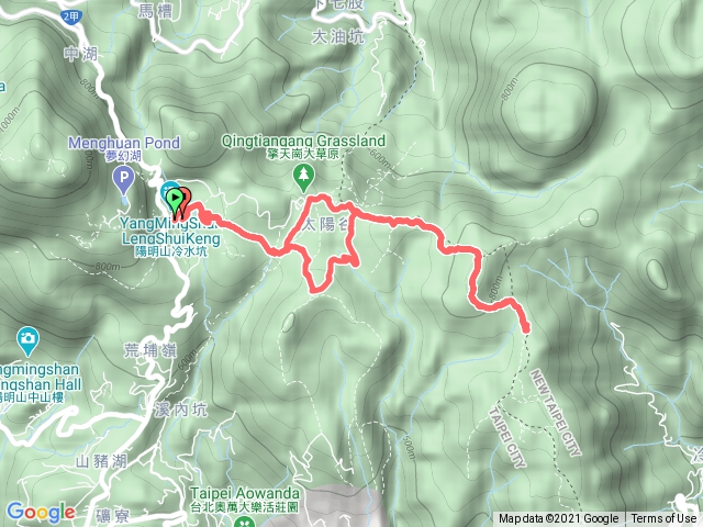 冷擎步道擎天崗石梯嶺單向來回