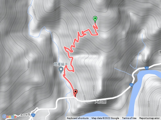 塔羅留山、他果晏山林道