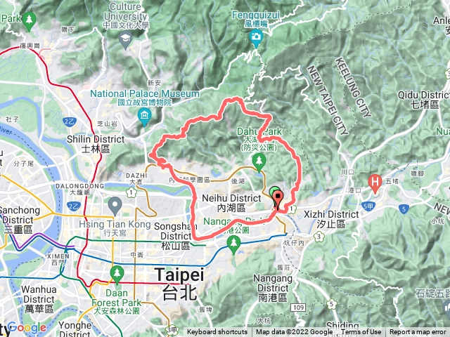 內湖外環山水線首發團路線