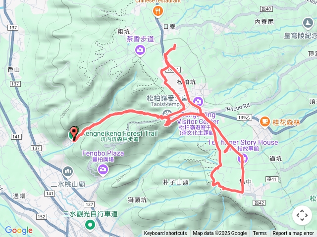 坑內坑森林步道上受天宮順走松柏坑山+口寮山O繞