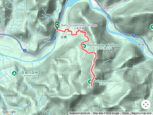 白毛山原路來回預覽圖