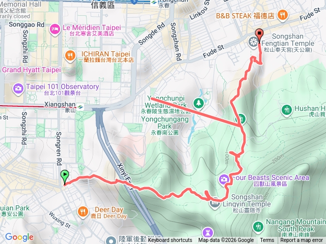 四獸山縱走預覽圖