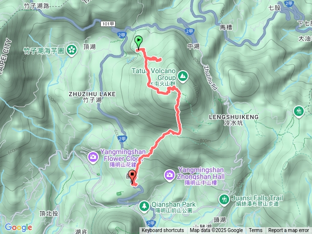 小油坑＞七星池＞七星山＞苗圃