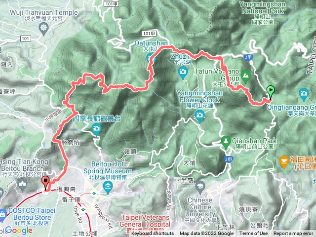 七星大屯面向天群峰下興福寮連小坪頂山