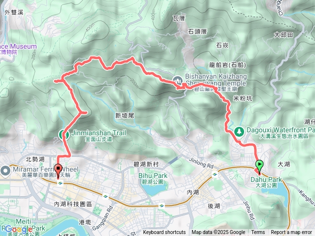 大湖公園。圓覺瀑布。忠勇山。剪刀石。西湖