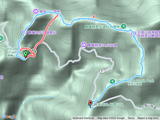 鳶嘴山、稍來神木、稍來山單攻下大雪山林道27.3K