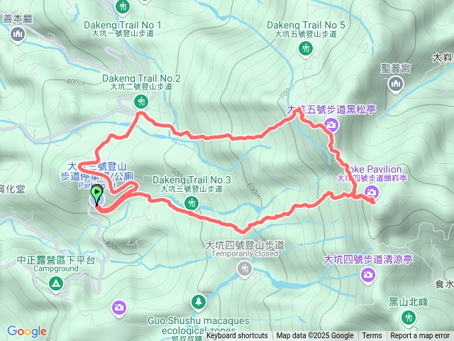 頭嵙山3,5上，2下，柏油路回3號停車場預覽圖