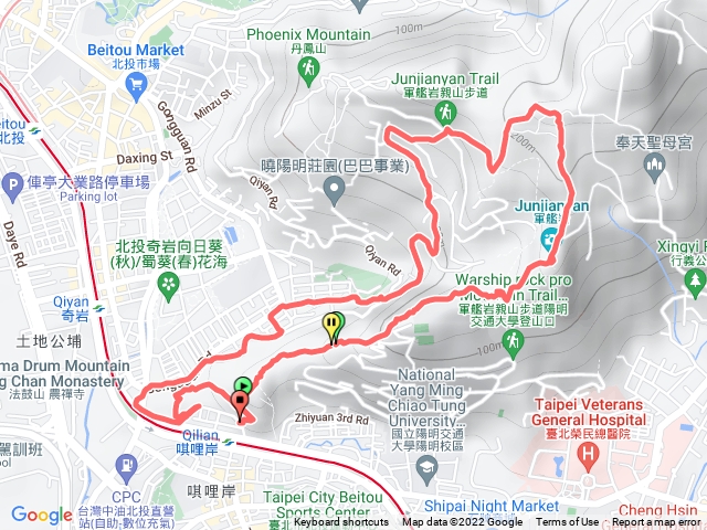 奇岩山西峰～奇岩山～唭哩岸山西南峰～唭哩岸山～軍艦岩～東華山O型走