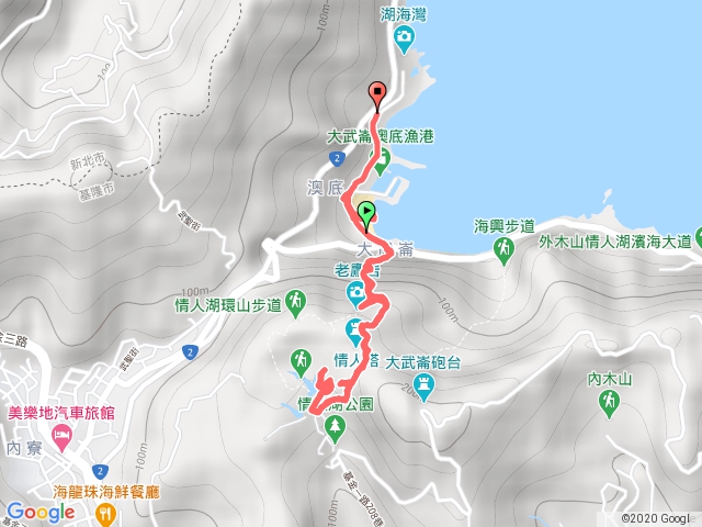 外木山沙灘走到情人湖