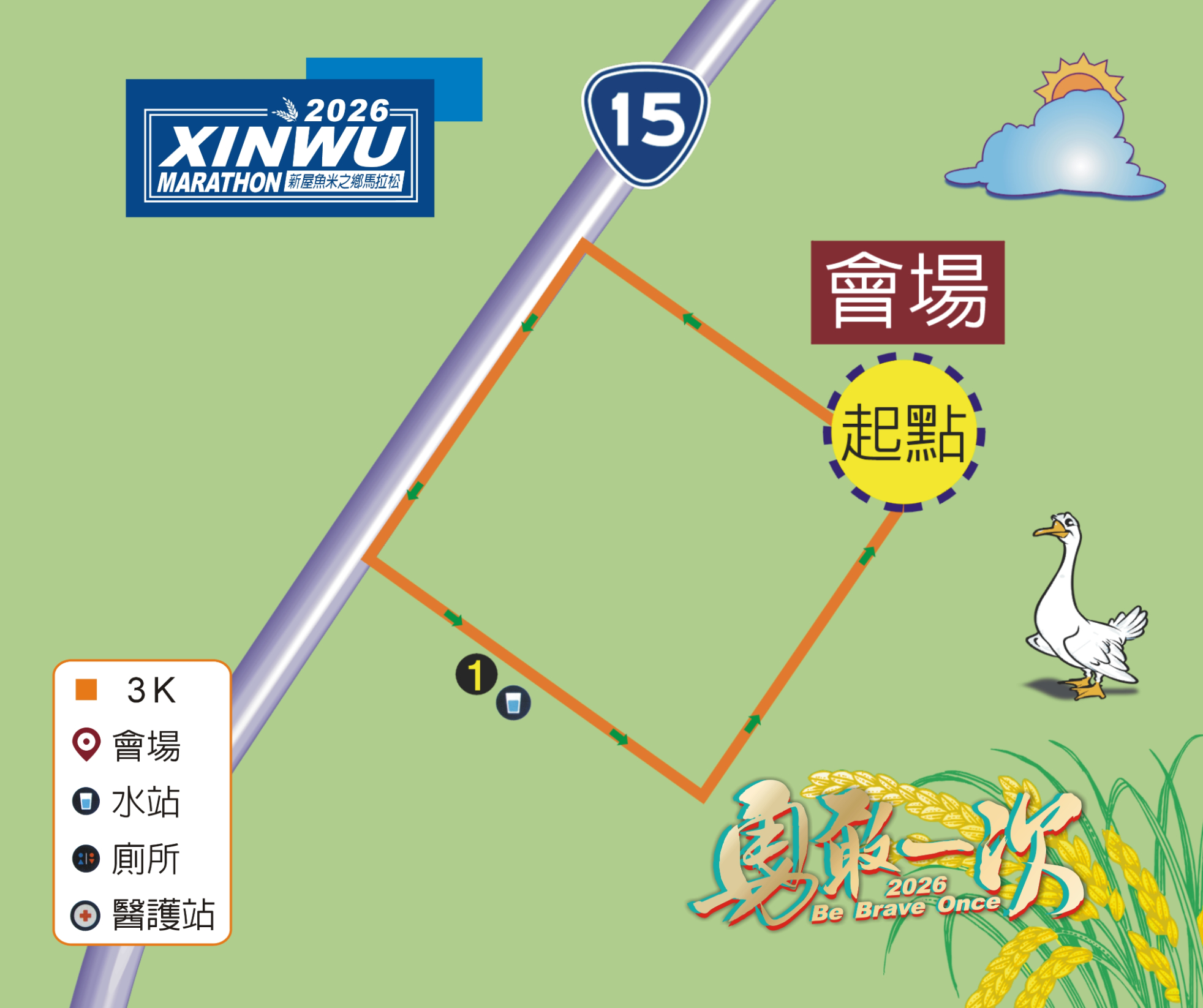 樂活報名網 - 2026新屋魚米之鄉馬拉松-路線圖