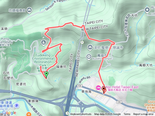 福德坑環保公園富德紀念館→倒照湖西峰→倒照湖山→玄清宮→外股橋預覽圖