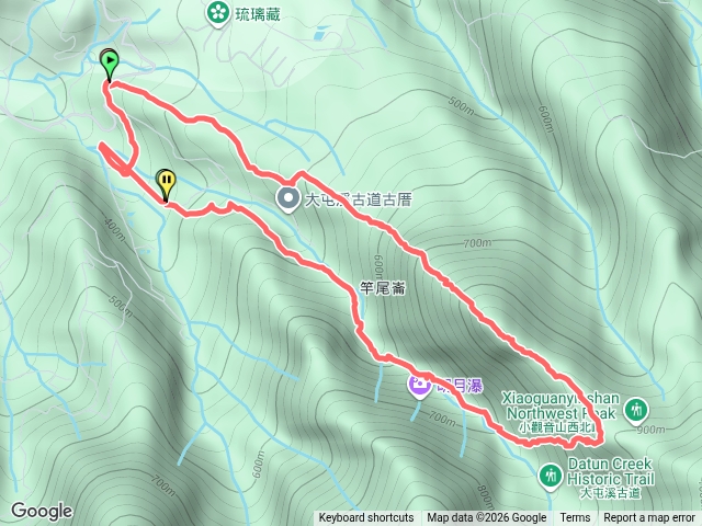 竿尾崙古道--竿尾崙山--清涼崙--大屯溪古道預覽圖