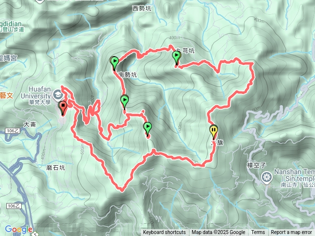 華梵大O(崩山/石碇大崙、鑽石峰、獅公髻尾山、伏獅山、九芎坑山、小尖山、人頭面山）