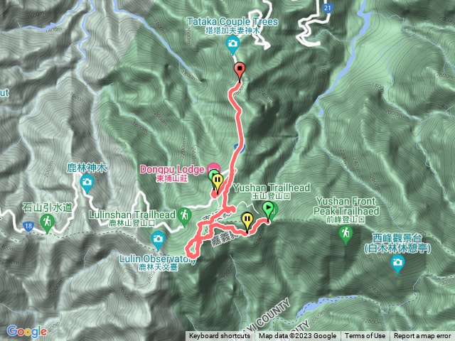 玉山登山口-黑森林步道-鹿林山-東埔大草原
