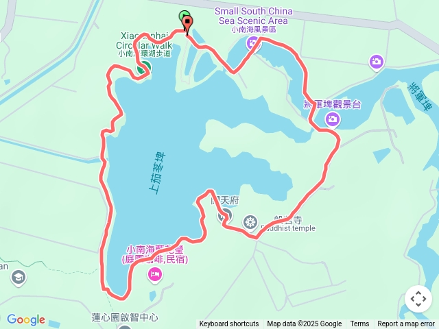 臺南白河小南海環湖步道環走預覽圖