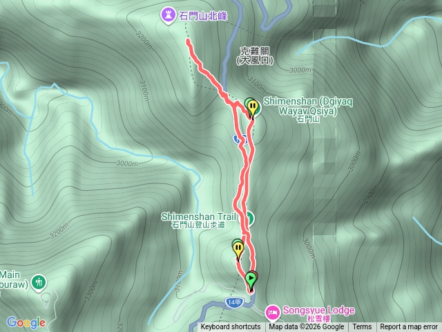 合歡尖山連走石門山石門北峰哈哈山