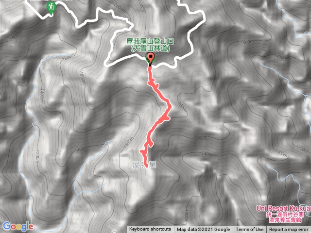 屋我尾山東峰及主峰