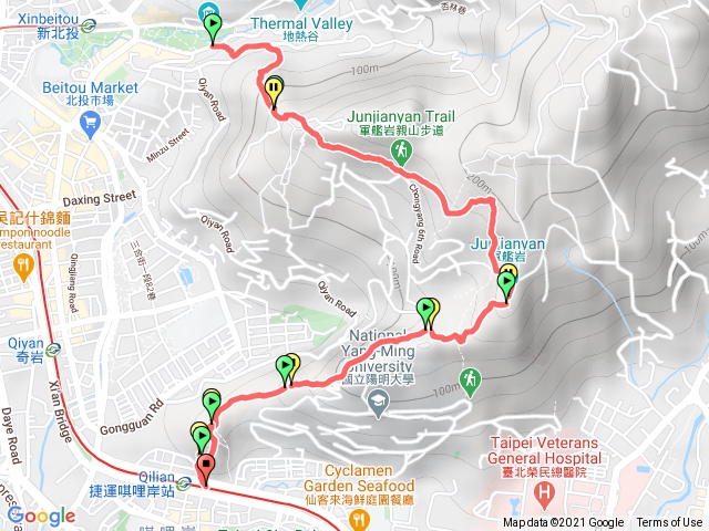 丹鳳山－軍艦岩－唭哩岸山－奇岩山－奇岩山西峰
