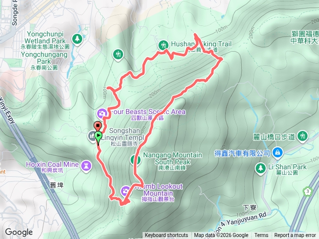靈隱寺-拇指山-南港山-九五峰-虎山-靈隱寺預覽圖