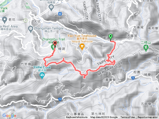 草湳-貓空尖-十六分山-三玄山-鵝角格山東峰-鵝角格山-樟樹步道-貓空纜車站