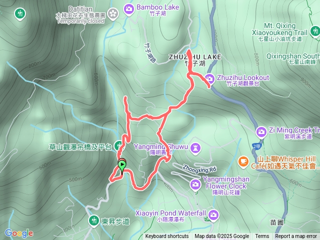 猴崁古道-草山觀瀑吊橋-竹子湖來回