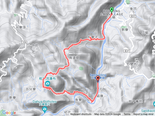 侯硐車站柴寮古道樓仔溪道中坑古道三貂嶺步道（瀑布群）三貂嶺車站