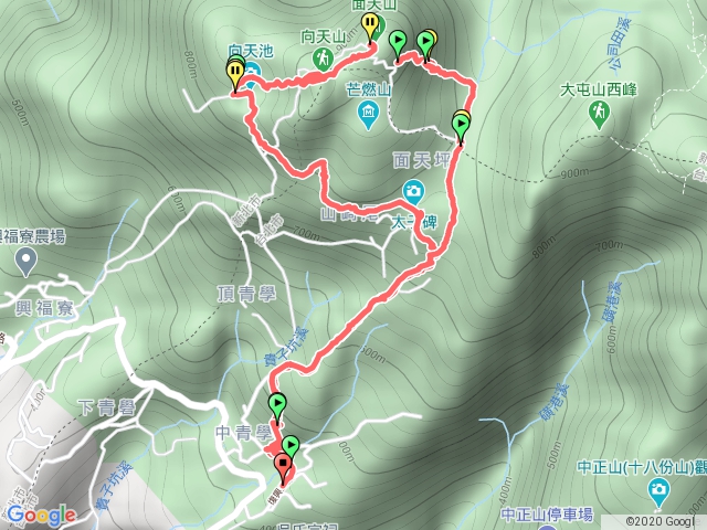 向天山、面天山順時鐘