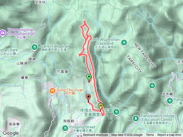 《消暑路線》內寮古道-竹篙山南峰/東北峰-番婆草原-瑪礁古道-新圳頭山-清風亭-古圳步道-內厝溪畔步道預覽圖