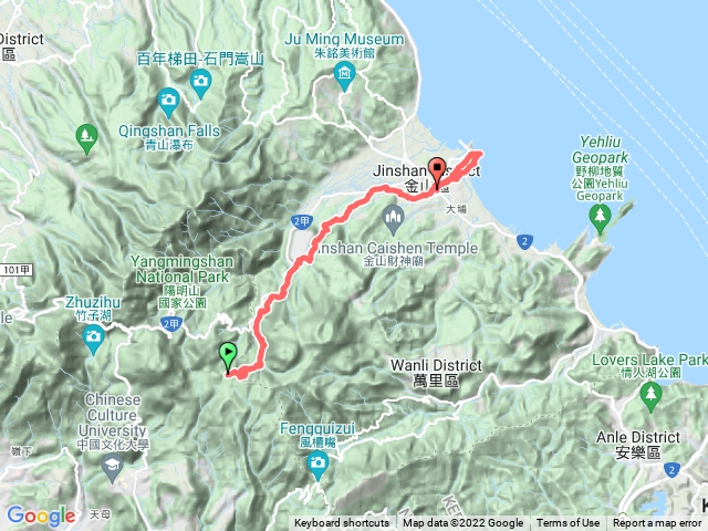 魚路古道北線-擎天崗-天瀨-南勢湖古道-月眉福德堂-金山老街-水尾漁港-金包里山