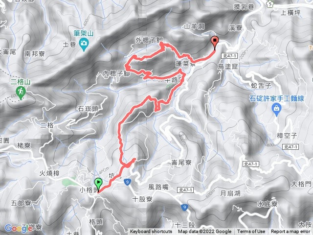 小格頭越嶺石碇