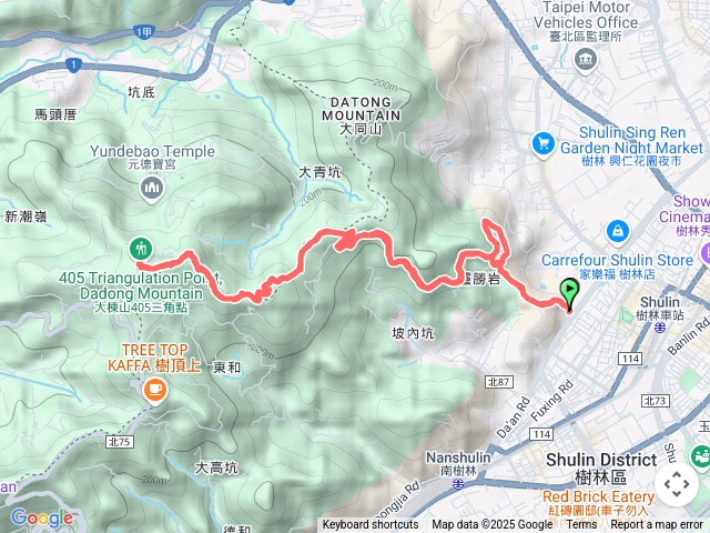大同山入口到大棟山405高地