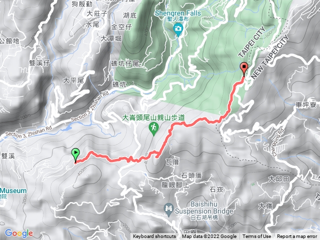 台北大縱走第四段(中社-翠山步道-大崙頭山-界寮縱走-就是小山-梅花山-五指山風櫃嘴-雙溪溝古道-碧山-中社)