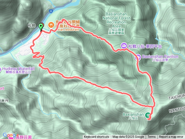 2025 D1221 南松鶴  → 八仙山 → 松鶴 O 走預覽圖