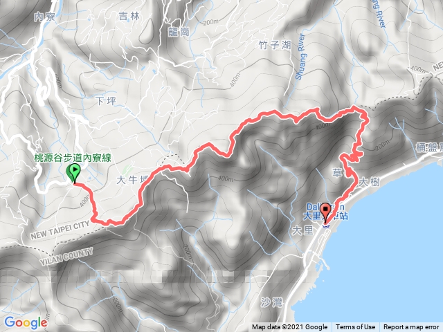桃源谷  貢寮到大里火車站
