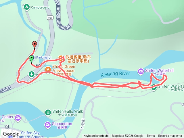 知秋停車場到十分瀑布。