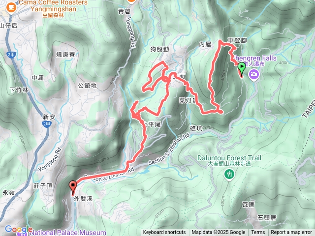 2025-0130溪和宮-大崎頭步道-鵝尾山-平溪步道-鵝尾山水田-42巷-溪山百年古圳-平菁步道-大經橋公車站