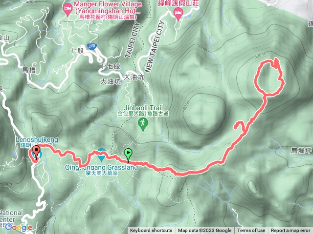 磺嘴山、北峰、西峰、翠翠谷